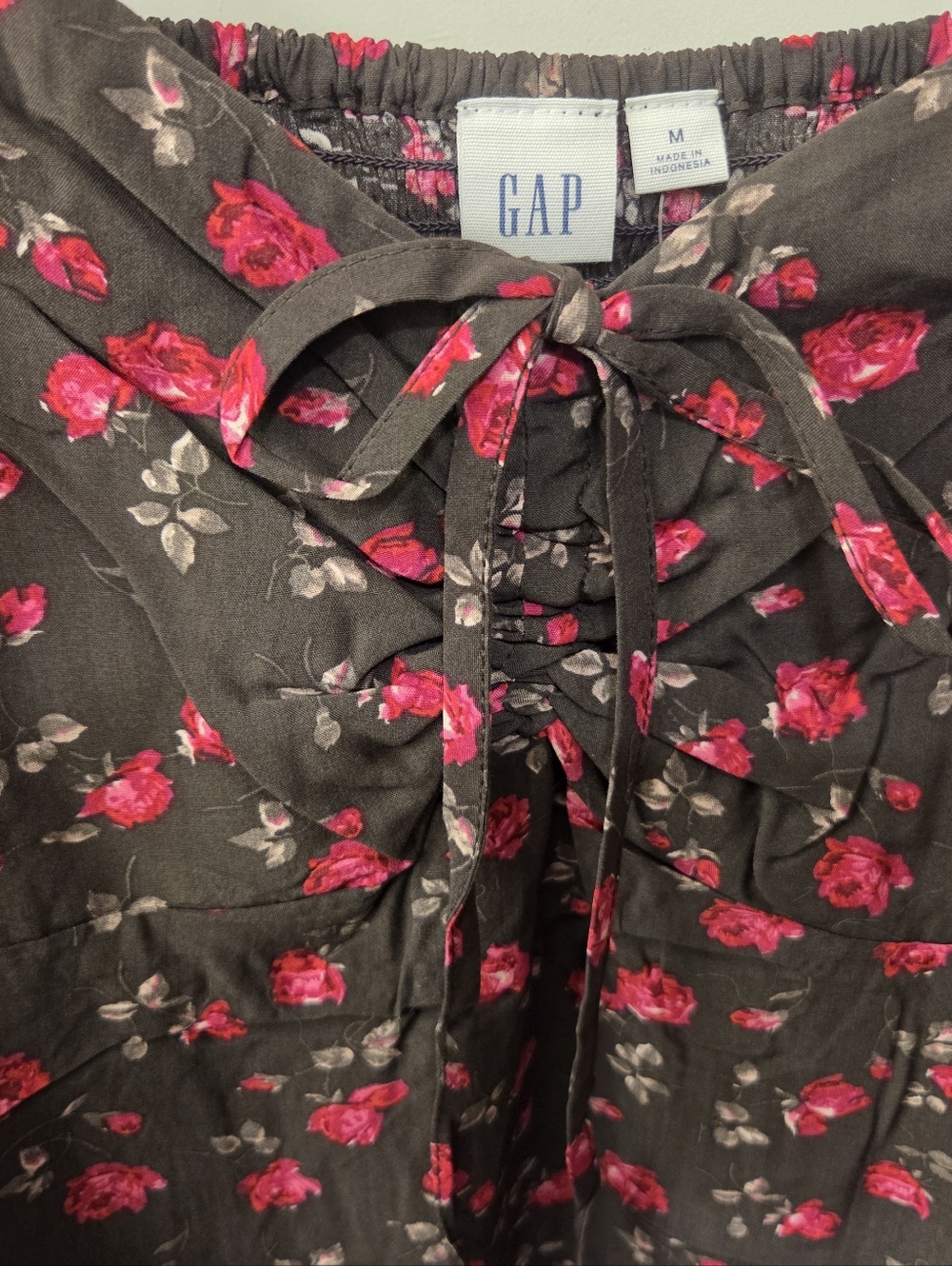 NWT - GAP Brown Floral Puff Short Sleeve Midi Dress - Size XXL - Picture 12 of 16
